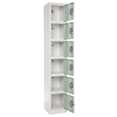AdirOffice 72" 6-Tier Misty Green Storage Locker, 4/Pack (ADI629-206-MGRN-PKG-4)
