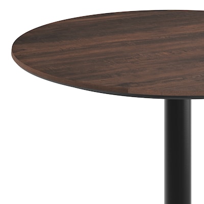 Flash Furniture Acadia 36" Round Wooden Dining Table with X-Base, Dark Brown/Black Base (STRD36WBRT3030B)