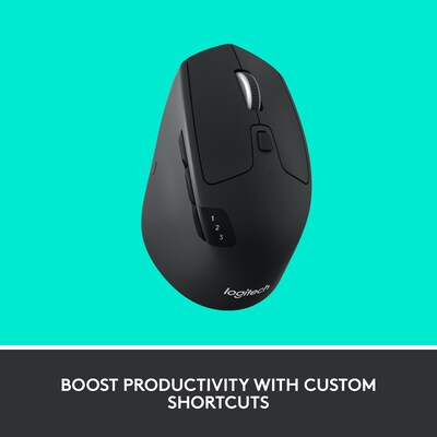 Logitech M720 Triathlon Wireless Ergonomic Optical Mouse, Black (910-004790)