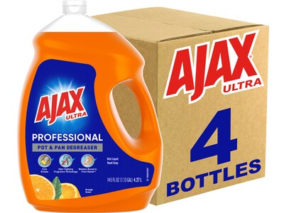 Ajax Ultra Professional Antibacterial Pot & Pan Dish Soap, Orange Scent, 145 fl. oz. (1.13 gal.), 4/