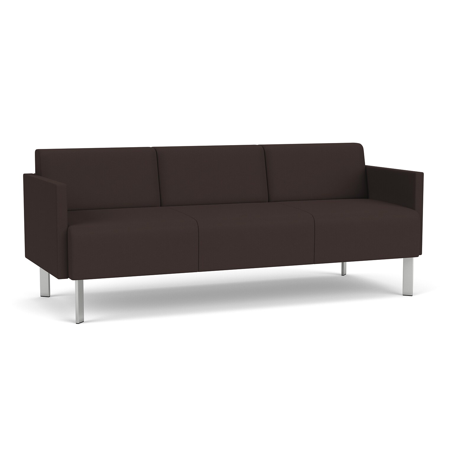 Lesro Luxe 76.5W Fabric Sofa, Open House Coffee Bean/Silver (LX1601.FSV-01OHCB)