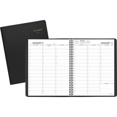 2026 AT-A-GLANCE 8.25" x 11" Weekly Appointment Book, Faux Leather Cover, Black (70-950-05-26)