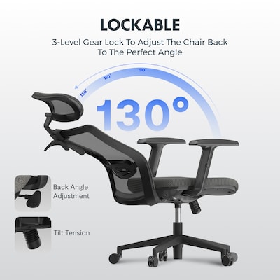 FlexiSpot Ergonomic Mesh Swivel Computer and Desk Chair, Gray (C3G-FM)