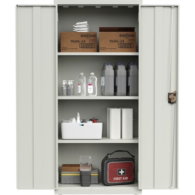 Lorell Fortress Steel Storage Cabinet with 4-Shelves, Gray (LLR69830LGY)