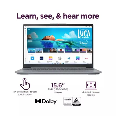 Lenovo IdeaPad Slim 3 15.6" Touchscreen Laptop, AMD Ryzen 7 5825U, 16GB RAM, 512GB SSD, Windows 11 Home (82XM00LMUS)
