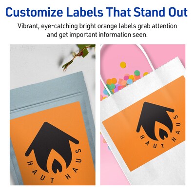 Avery Rectangle Multipurpose Labels, 4.75" x 7.75", Bright Orange, 40/Pack (94255)