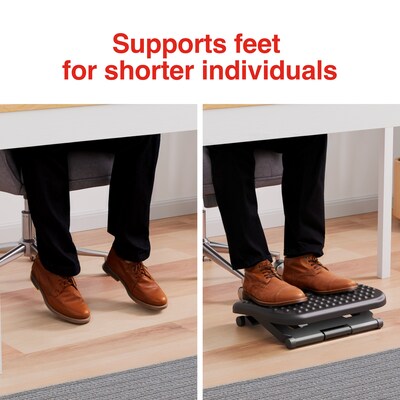 Staples Ergonomic Tilt Adjustable Footrest, Black (ST63336)