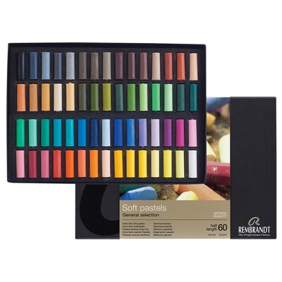 Rembrandt Soft Half Stick Pastel Cardboard General Selection Box Set, Assorted Colors, 60/Set (RBX31823133)