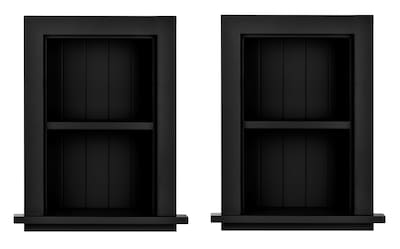 AdirHome 1-Shelf Wood Bathroom Recessed Wall Shelf, 19 x 12.75 x 4.75, Black, 2/Pack (515-01-BLK-