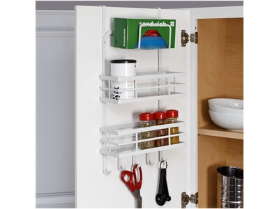 Honey-Can-Do Metal Over-Cabinet Door Organizer with Hooks, White (KCH-09426)