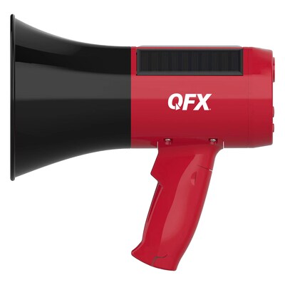 QFX BT-1000 QFXBT1000RED Rechargeable Solar Megaphone, 5-Watt, Red/Black
