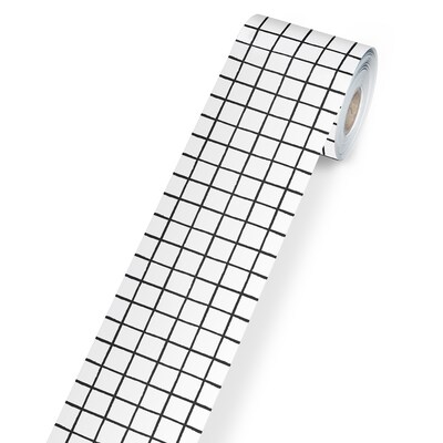 Carson-Dellosa Happily Ever Elementary Straight Bulletin Board Borders, Black & White Grid, 3/Bundle (CD-108512-3)