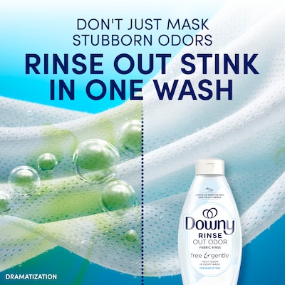Downy Free & Gentle Rinse Laundry Odor Remover, Unscented, 48 oz. (10312)