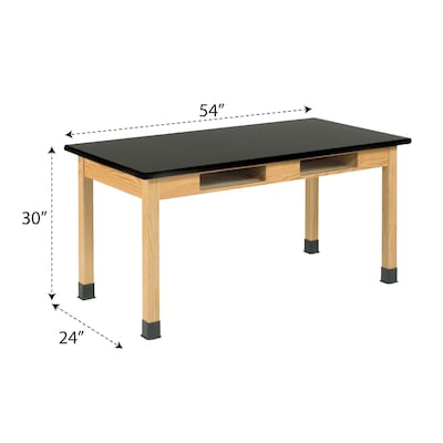 Diversified Woodcrafts School Classroom Rectangular Science Lab Table, 54 x 24, Oak (C720LBBK30N)