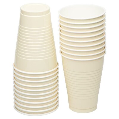 JAM Paper Plastic Party Cups, 12 oz, Ivory, 20/Pack (2255520709)