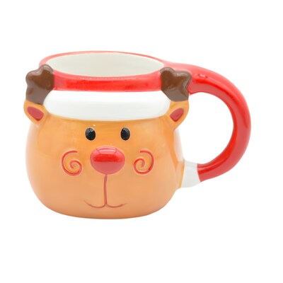 Reindeer Ceramic Mugs, Set of 4