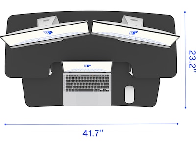 FlexiSpot M7 Series 42"W Manual Rectangular Adjustable Standing Desk Converter, Black (M7-E-42B)
