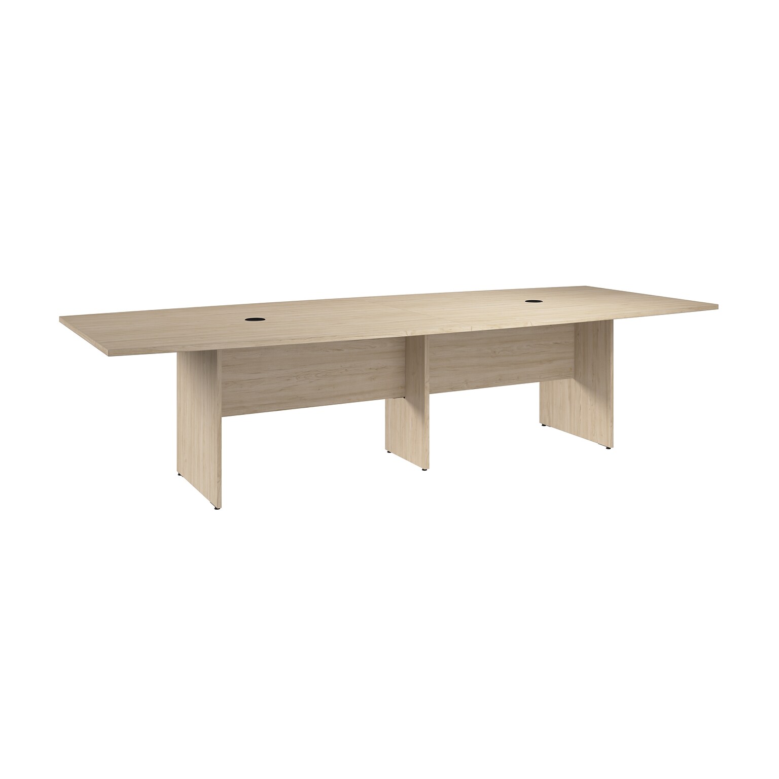 Bush Business Furniture 120W Boat Shaped Conference Table, Natural Elm (99TB12048NEK)