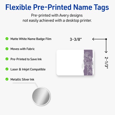 Avery Laser/Inkjet Rectangle Multipurpose Labels, 2-1/3 x 3-3/8, White, 80/Pack (S00-F52)