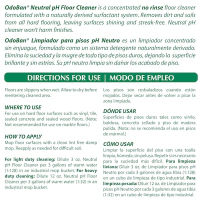 OdoBan Professional Floor Cleaner, Citrus Scent, 1 Gallon (936162-G4)