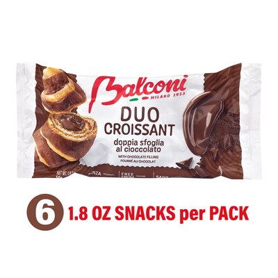 Balconi Duo Croissant Chocolate Croissants, 48/Pack (600-04187)