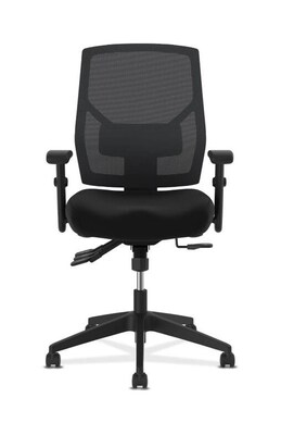 HON Crio High-Back Task Chair, Mesh Back, Adjustable Arms, Adjustable Lumbar, Black Fabric (BSXVL582