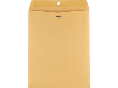 Staples 11.5 x 14.5 Kraft Clasp Catalog Envelopes, Brown, Heavyweight Metal Clasp & Gummed Seal, 100/Box