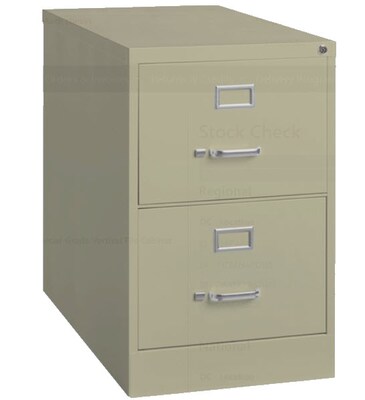 Lorell Fortress Series 2-Drawer Vertical File Cabinet, 18W x 26.5D x 28.4H, Putty (LLR60660)