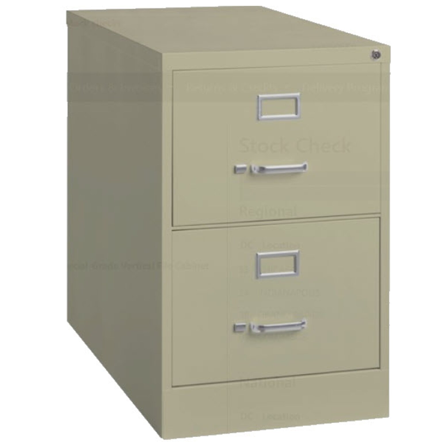 Lorell Fortress Series 2-Drawer Vertical File Cabinet, 18W x 26.5D x 28.4H, Putty (LLR60660)