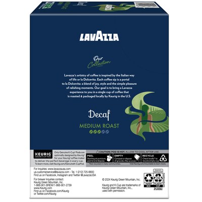 Lavazza Classico Decaf Coffee Keurig® K-Cup® Pods, Medium Roast, 22/Box (5000382581)