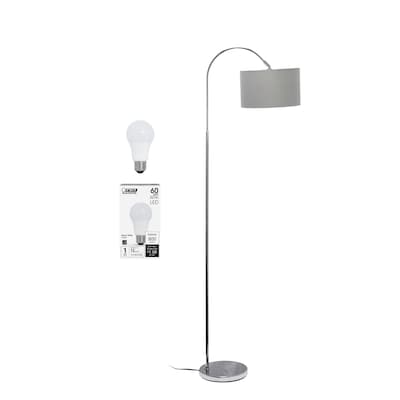 Creekwood Home Vista 66" Brushed Nickel Floor Lamp with Drum Shade, Gray (CWF-3006-GY-LB)