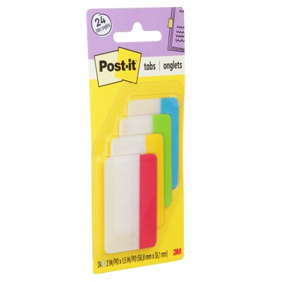 Post-it Durable Tabs, 2 Wide, Assorted Colors, 24 Tabs/Pack (686-ALYR)
