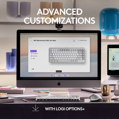 Logitech MX Mechanical Mini for Mac Wireless Ergonomic Keyboard, Pale Gray (920-010553)