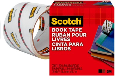 Scotch® Book Transparent Tape,  3" x 15 yds. (845-300)