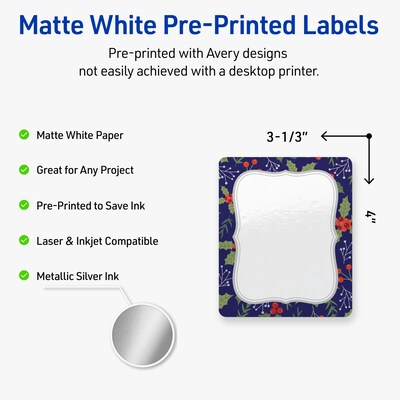 Avery Rectangle Multipurpose Labels, 4 x 3-1/3, White, 40/Pack (19479370623)