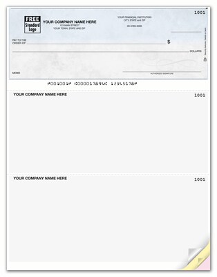 Custom Laser Top Checks, Lined, 1 Ply, 1 Color Printing, Prem Check Designs, 8-1/2 x 11, 500/Pk
