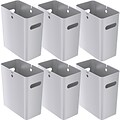 iTouchless SlimGiant Polypropylene Trash Can with no Lid, Metallic Silver, 4.2 gal., 6/Pack (SG101Sx6)