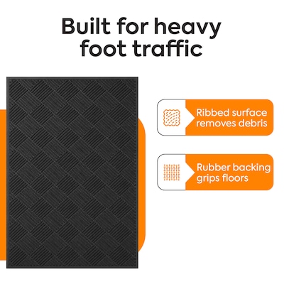 Coastwide Professional™ Commercial Wiper/Scraper Floor Mat, 4 x 6, Black (CW23070)