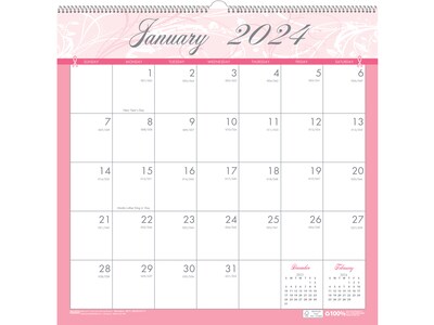 2024 House of Doolittle Breast Cancer Awareness 12" x 12" Monthly Wall Calendar (3671-24)