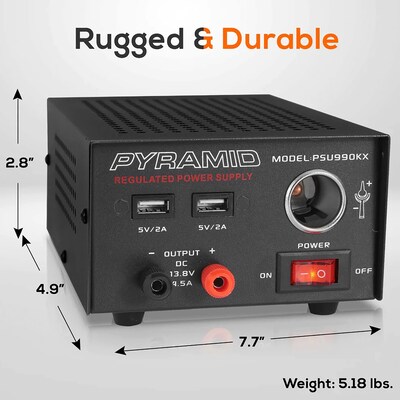 Pyramid Car Audio Desktop Power Supply, Black (PYRPSU990KX)