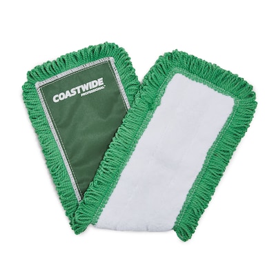 Coastwide Professional™ Looped-End Dust Mop Head, Microfiber, 24 x 5, Green (CW56770)