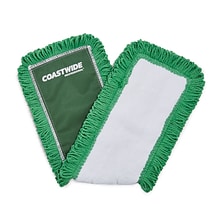 Coastwide Professional™ Looped-End Dust Mop Head, Microfiber, 24 x 5, Green (CW56770)