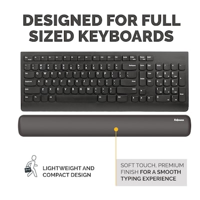 Fellowes Breyta Silicone Keyboard Wrist Rest, Black (100145415)