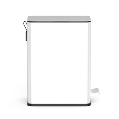 Nine Stars Stainless Steel Step Trash Can, 2.6 Gallon, White (XZD-10-88WH)