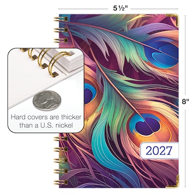 2027 Excello Brands 6" x 8" Weekly & Monthly Standard Planner, Paperboard Cover, Pastel Peacock (FSHN-CY27-58-61)