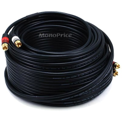 Monoprice Premium 75 ft. 2RCA to 2RCA Audio Cable, 22AWG, Male to Male, Black (5349)