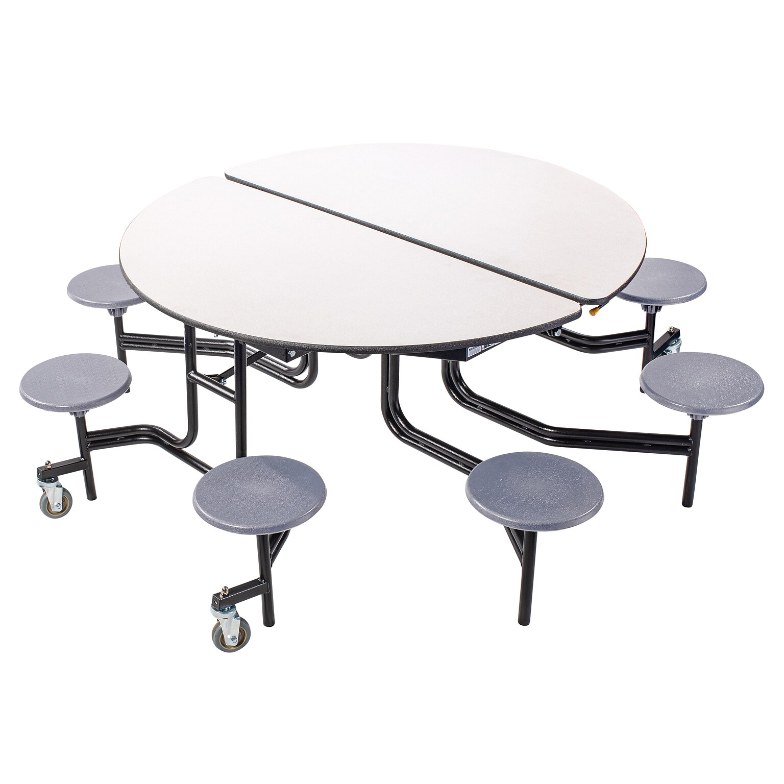 NPS® 60 Round Mobile Table w/ 8 Stools; Grey/Grey