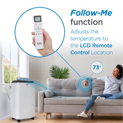 Black & Decker 115-Volt 14,000 BTU 10,200 (BTU DOE) Portable Air Conditioner with Remote, White (BPT10HWTB)