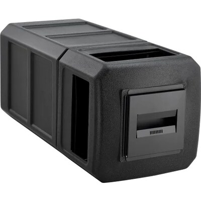 Global Industrial Square Plastic Waste Receptacle w/ Ashtray Lid, 42 Gallon, Black (641540BK)