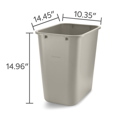 Coastwide Professional™ Plastic Trash Can, 7 Gallon, Beige (CW56430)